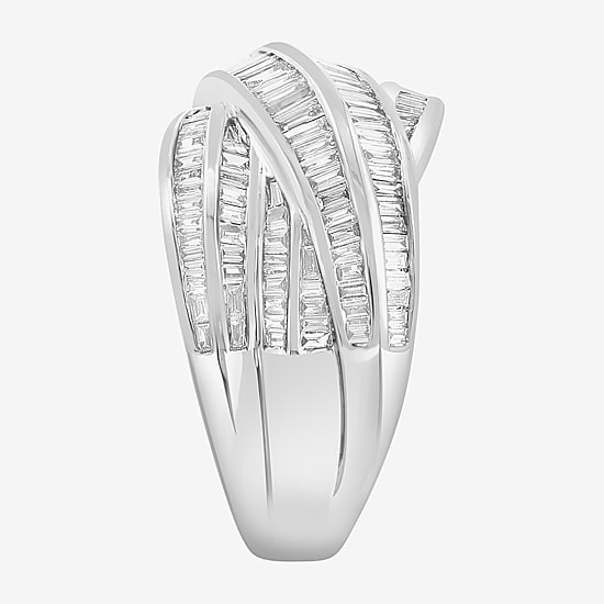 Effy Final Call Limited Quantities! Womens 3MM 7/8 CT. T.W. Natural White Diamond 14K Gold Crossover Band