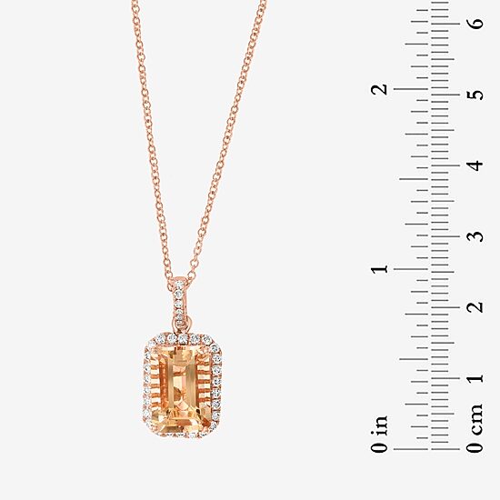 Effy Final Call Limited Quantities! Womens 1/3 CT. T.W. Genuine Pink Morganite 14K Gold 16 Inch Pendant Necklace