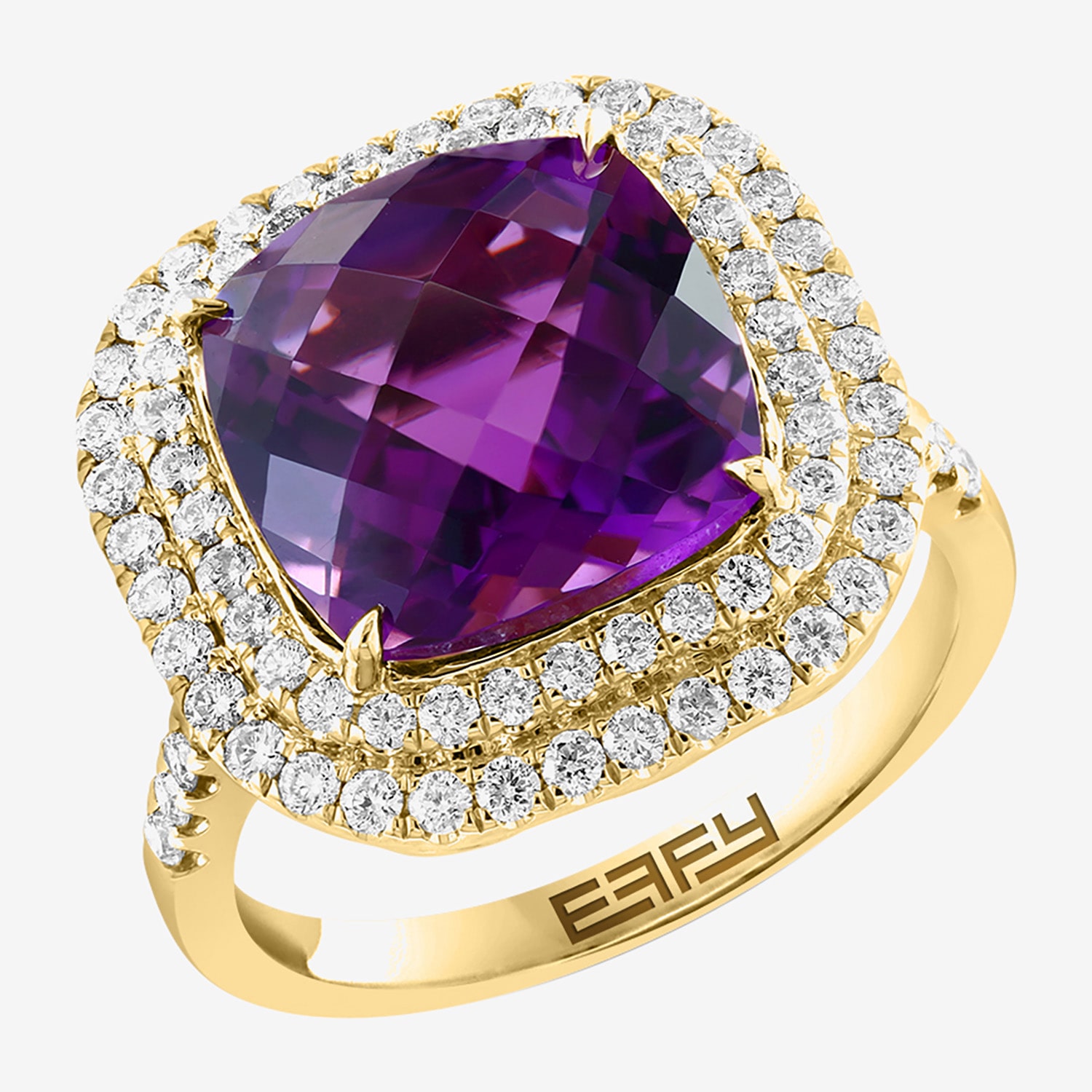 Effy Final Call Limited Quantities! Womens 3/4 CT. T.W. Genuine Purple Amethyst 14K Gold Cushion Cocktail Ring