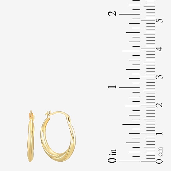 Womens Cubic Zirconia 10K Gold Round Square 5 Pair Earring Set