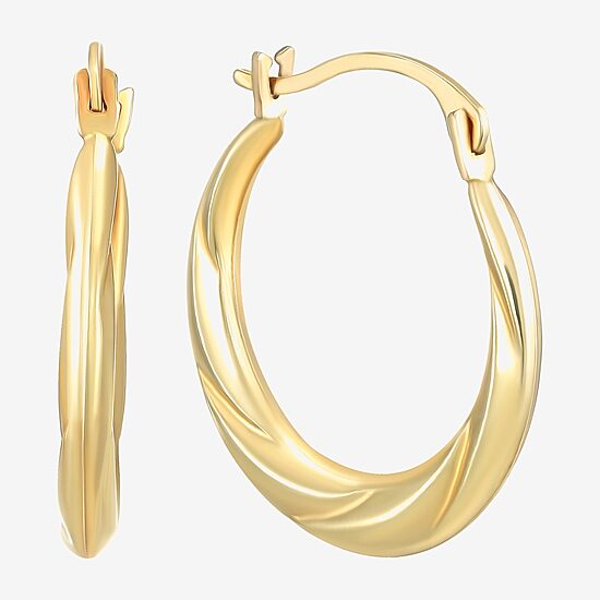 Womens Cubic Zirconia 10K Gold Round Square 5 Pair Earring Set