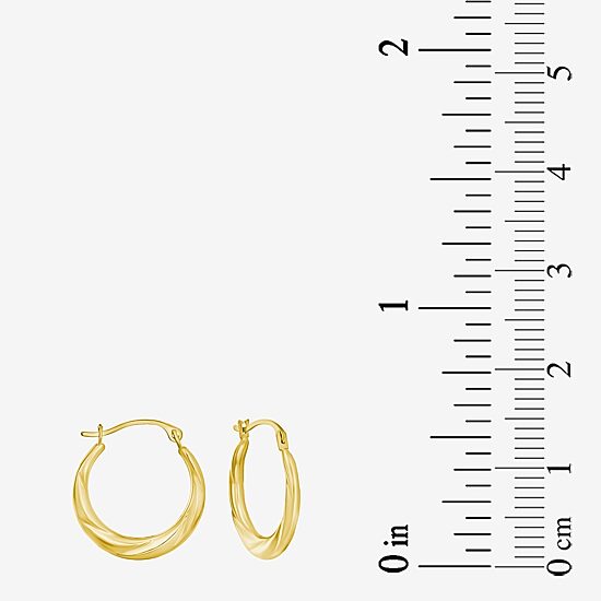 Womens Cubic Zirconia 10K Gold Round Square 5 Pair Earring Set