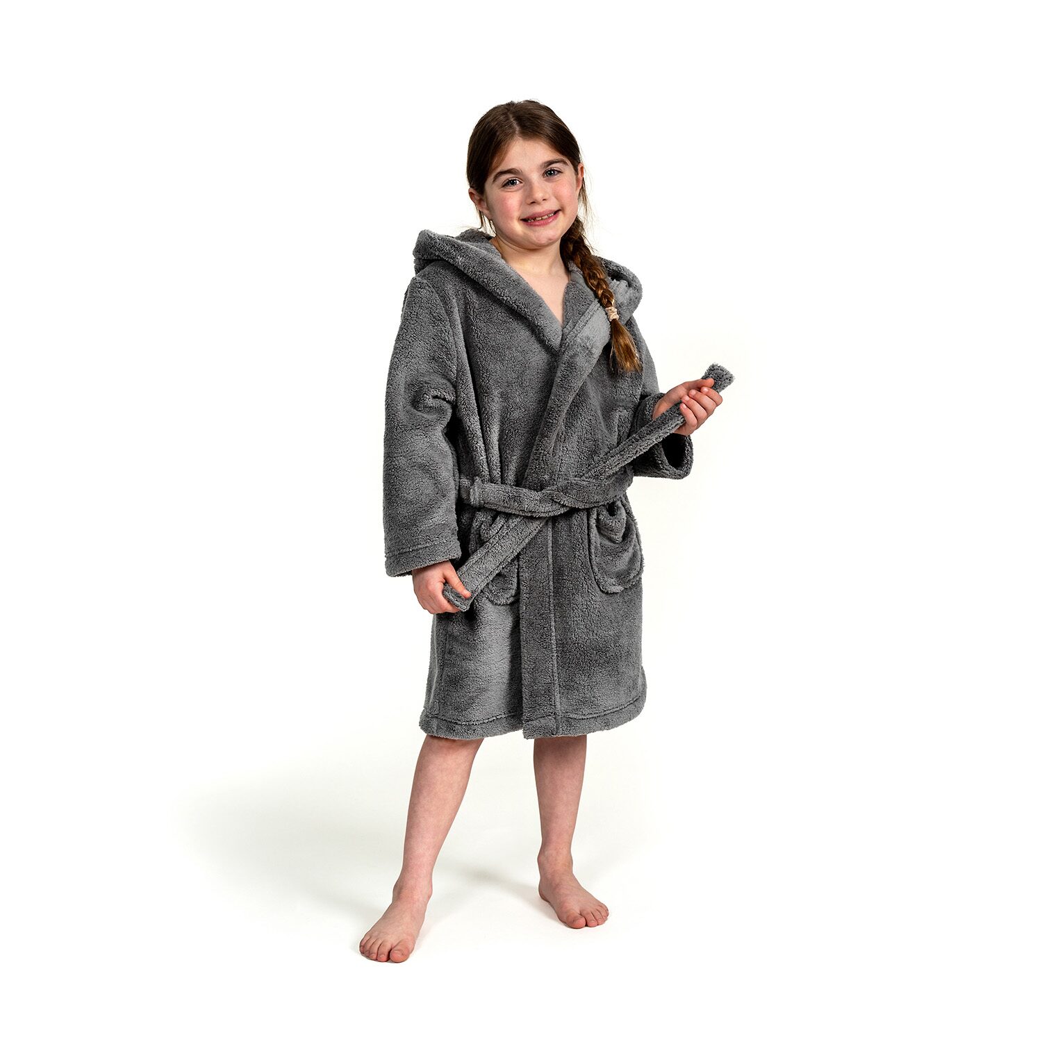 Linum Home Textiles Plus Kids Bathrobe Unisex Long Sleeve Length Robe