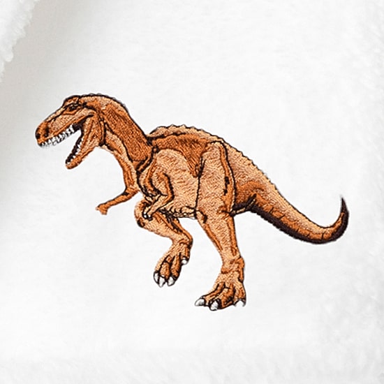 Linum Home Textiles Plush Dino Kids Bathrobe Unisex Long Sleeve Long Length Bathrobe