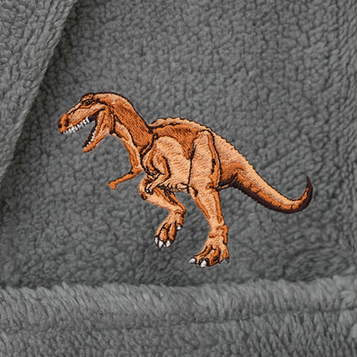 Linum Home Textiles Plush Dino Kids Bathrobe Unisex Long Sleeve Length