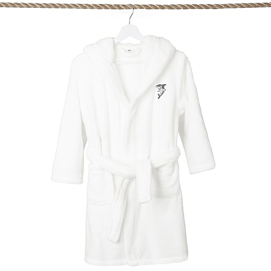 Linum Home Textiles Plush Shark Kids Bathrobe Unisex Long Sleeve Long Length Bathrobe