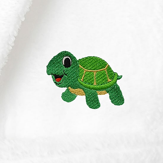 Linum Home Textiles Plush Turtle Kids Bathrobe Unisex Long Sleeve Long Length Robe
