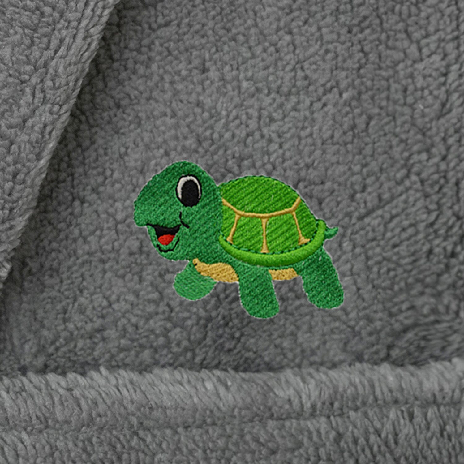 Linum Home Textiles Plush Turtle Kids Bathrobe Unisex Long Sleeve Length Robe