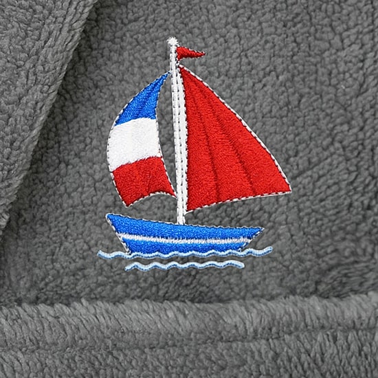 Linum Home Textiles Plush Boat Kids Bathrobe Unisex Long Sleeve Long Length Robe