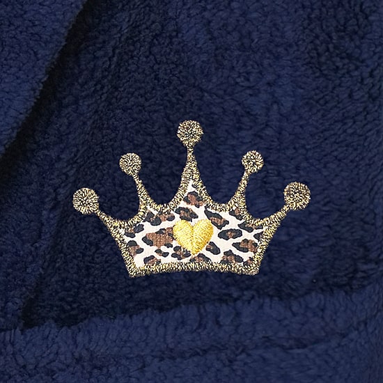 Linum Home Textiles Plush Cheetah Crown Little & Big Girls Long Sleeve Bathrobe