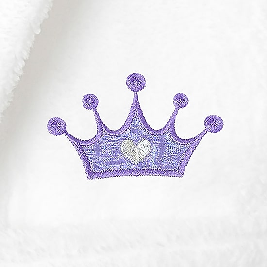 Linum Home Textiles Plush Crown Little & Big Girls Long Sleeve Bathrobe