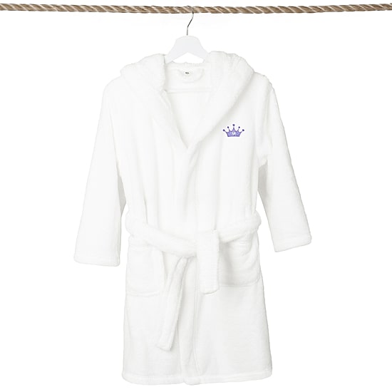 Linum Home Textiles Plush Crown Little & Big Girls Long Sleeve Bathrobe