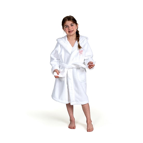 Linum Home Textiles Plush Bow Little & Big Kid Girls Long Length Long Sleeve Robe