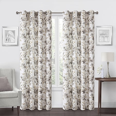 Regal Home Ayden Blossom Grommet Top Energy Saving Blackout Single
