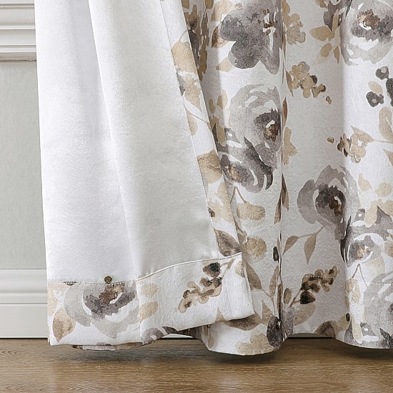 Regal Home Ayden Floral Grommet Top Energy Saving Blackout Single Curtain Panel