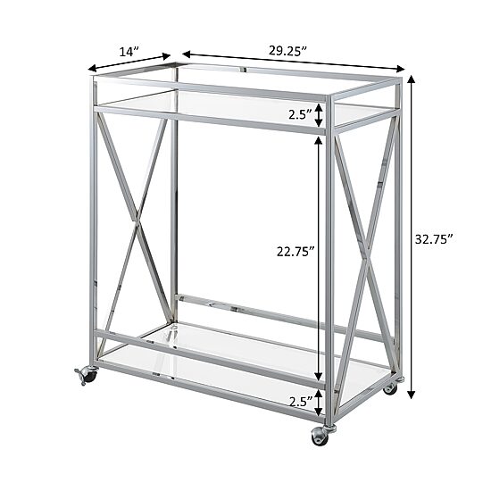 Convenience Concepts Oxford Glass-Top Kitchen Cart