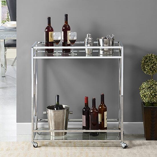 Convenience Concepts Oxford Glass-Top Kitchen Cart