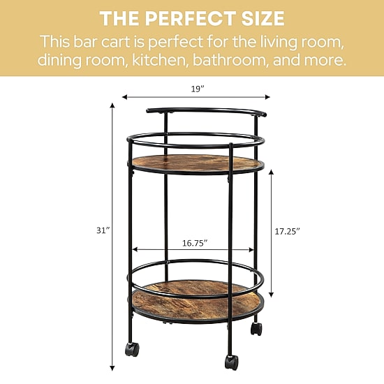 Convenience Concepts Charlie Engineered Wood Kitchen Cart