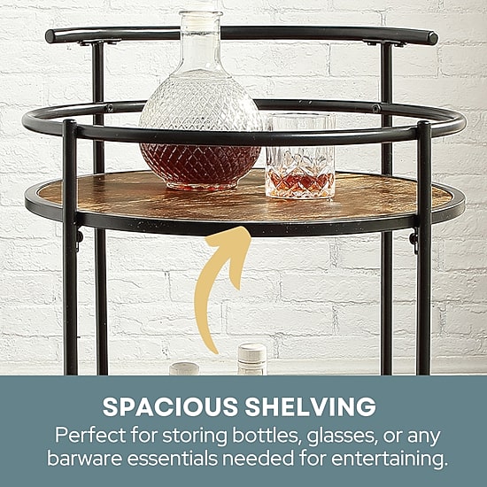 Convenience Concepts Charlie Engineered Wood Kitchen Cart