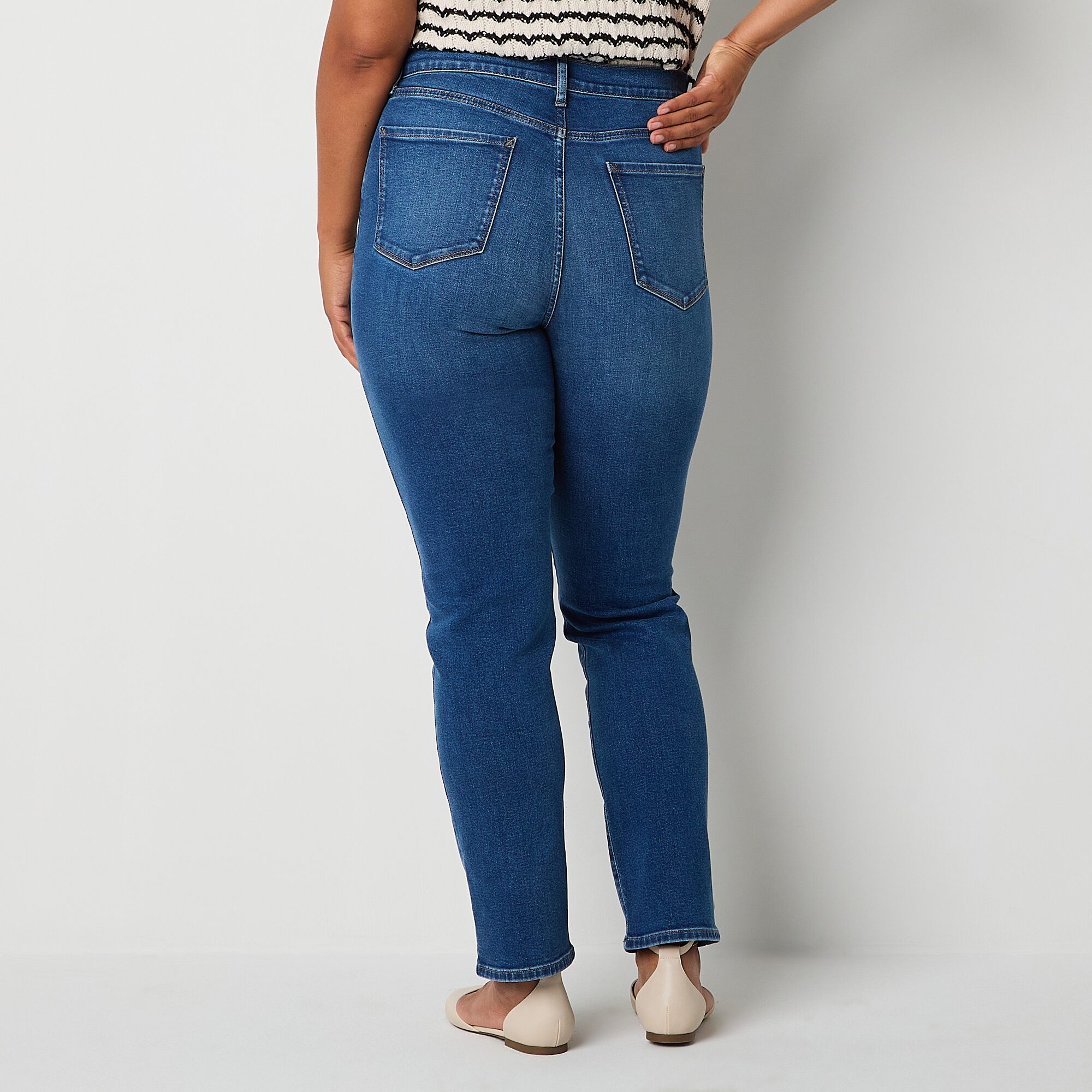 A.N.A Womens Tall High Rise Straight Leg Jean