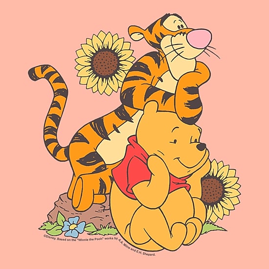 Toger Womens Juniors Crew Neck Short Sleeve Slim Fit Winnie The Pooh Graphic T-Shirt