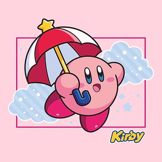 Kirby Womens Juniors Crew Neck Short Sleeve Regular Fit Kirby Nintendo Graphic T-Shirt