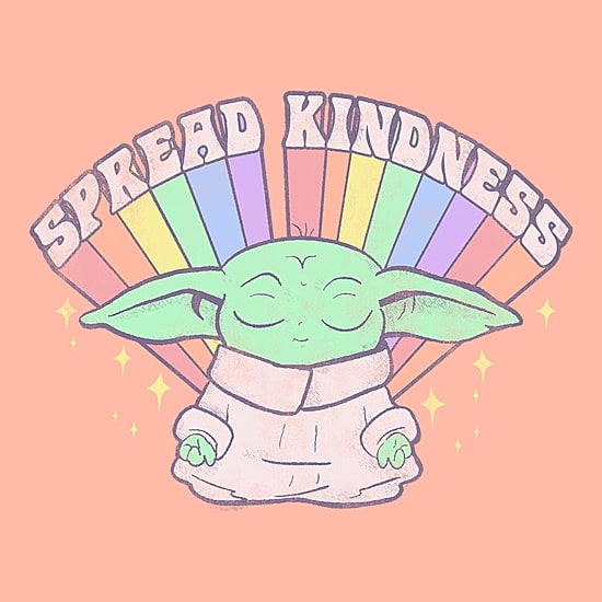Meditate Kindness Womens Juniors Crew Neck Short Sleeve Slim Fit Star Wars Graphic T-Shirt