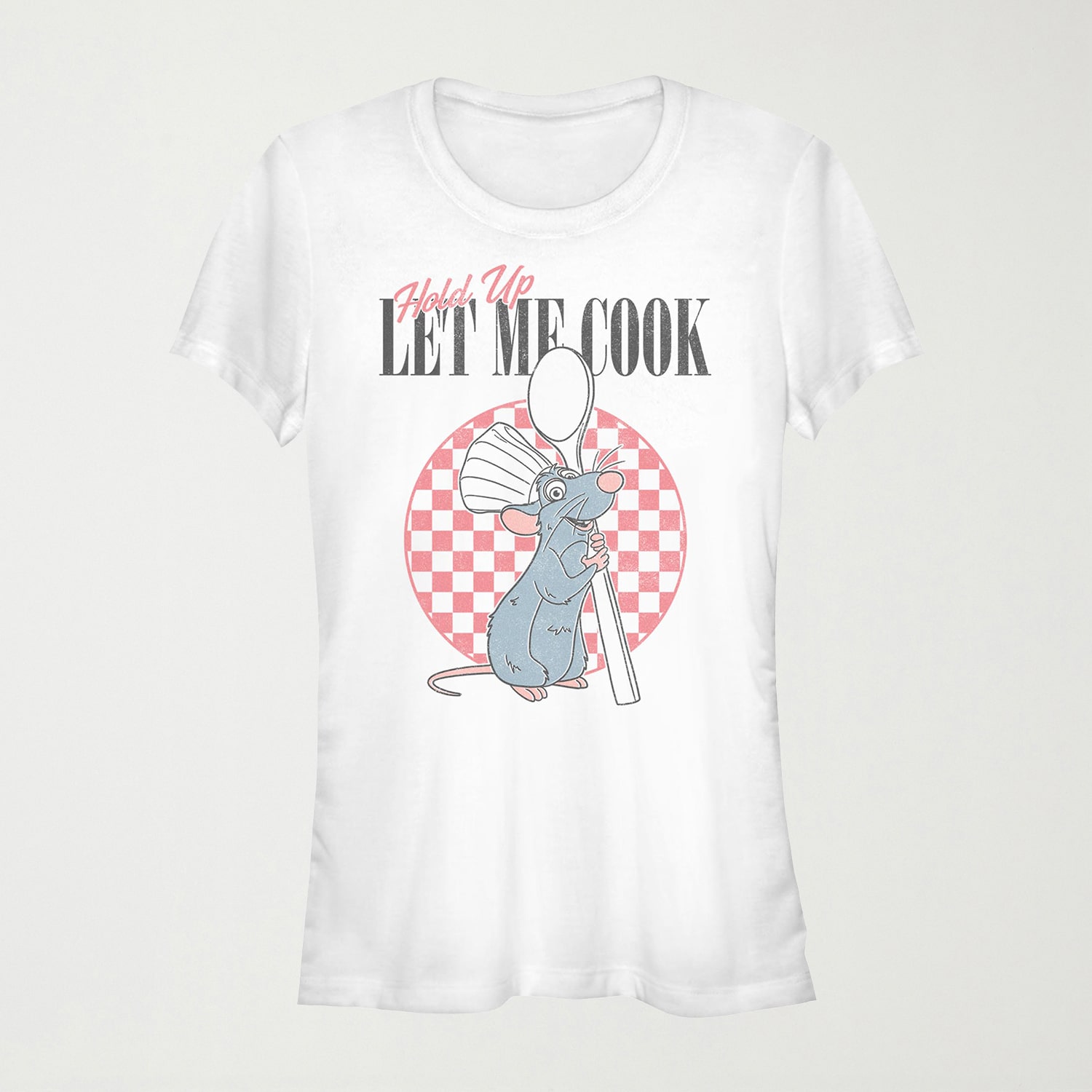 Let Me Cook Womens Juniors Crew Neck Short Sleeve Regular Fit Graphic T-Shirt