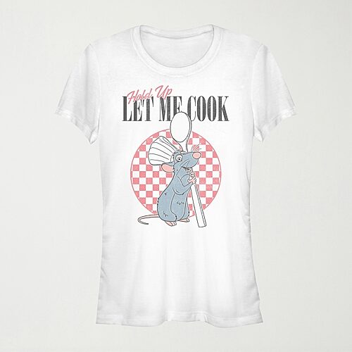 Let Me Cook Womens Juniors Crew Neck Short Sleeve Regular Fit Graphic T-Shirt, X-large, White