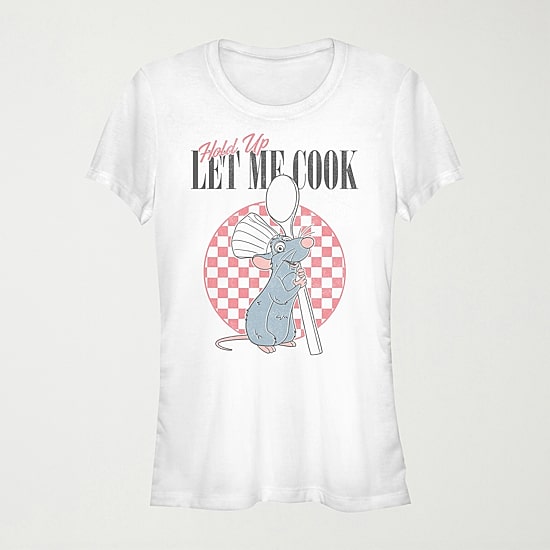 Let Me Cook Womens Juniors Crew Neck Short Sleeve Regular Fit Graphic T-Shirt