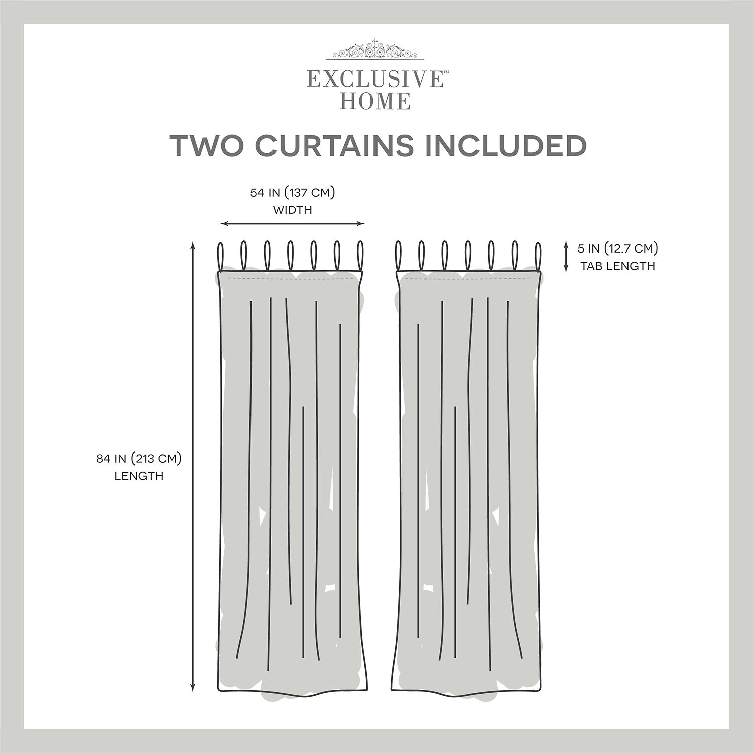Exclusive Home Curtains Duncan Tab Top Sheer Set of 2 Curtain Panel
