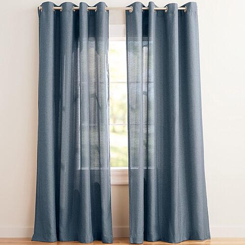 Exclusive Home Curtains Loha Pinch Pleat Light-Filtering Set of 2 Curtain Panel, One Size, Blue