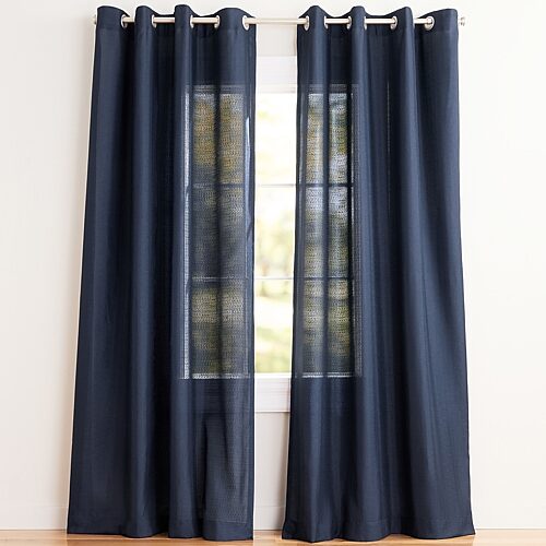 Exclusive Home Curtains Loha Pinch Pleat Light-Filtering Set of 2 Curtain Panel, One Size, Blue