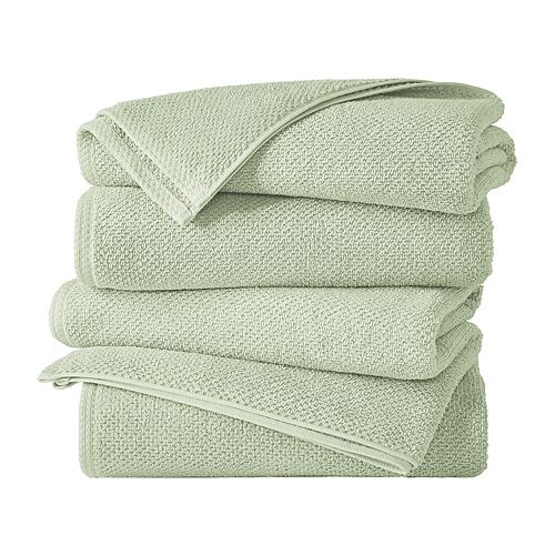 Linery Cotton Loop Textured 4-pc. Quick Dry Bath Towel In Green