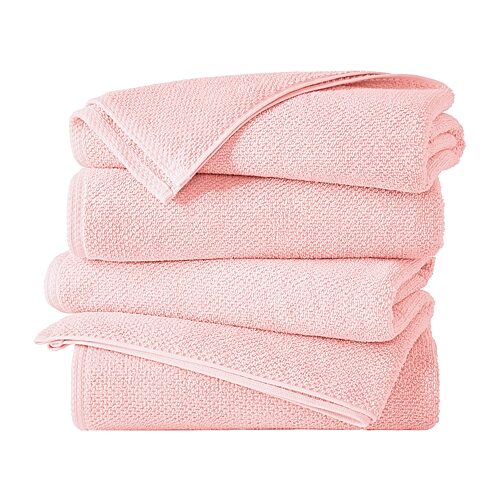 Linery Cotton Loop Textured 4-pc. Quick Dry Bath Towel In Pink