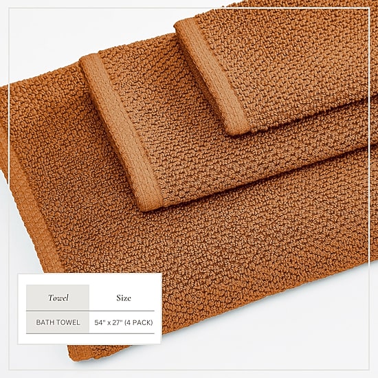 Linery Cotton Loop Textured 4-pc. Quick Dry Bath Towel