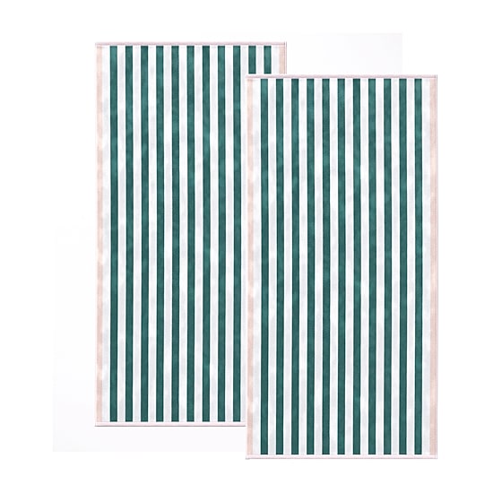 Linery Cotton Stripe Border 2-pc. Quick Dry Beach Towel