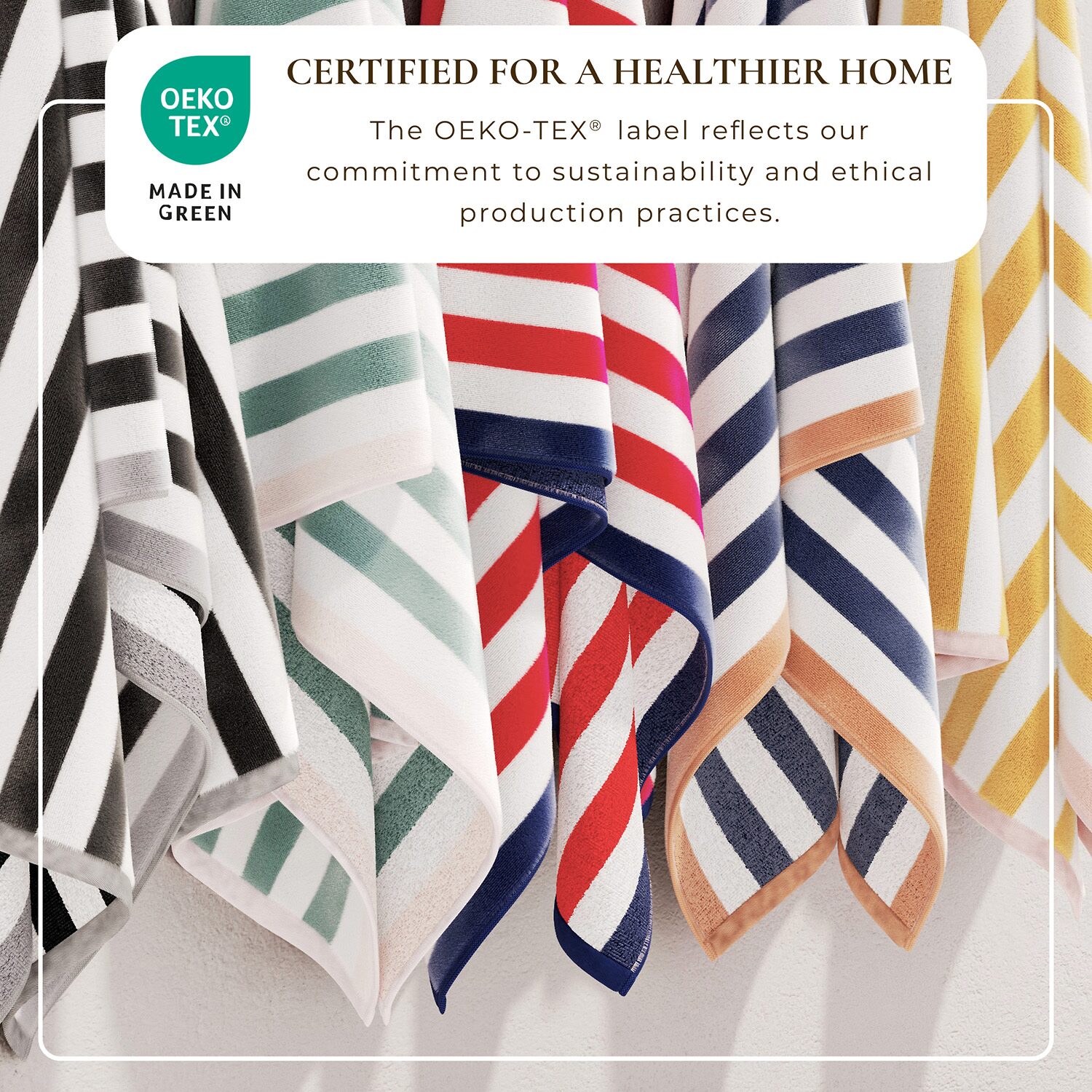 Linery Cotton Stripe Border 2-pc. Quick Dry Beach Towel