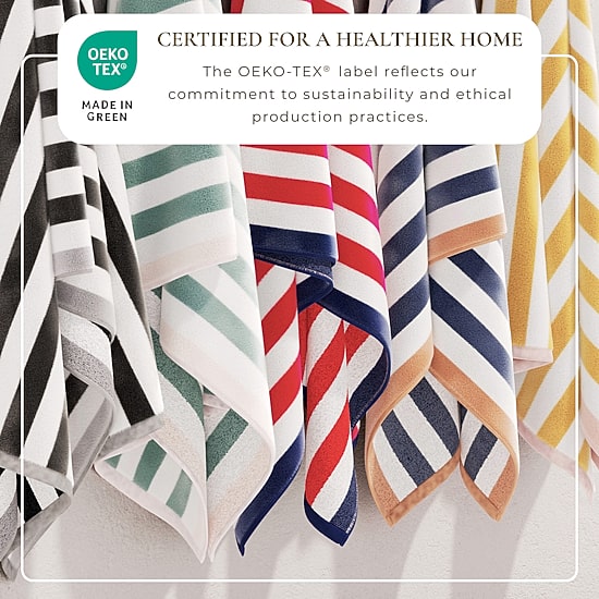 Linery Cotton Stripe Border 2-pc. Quick Dry Beach Towel