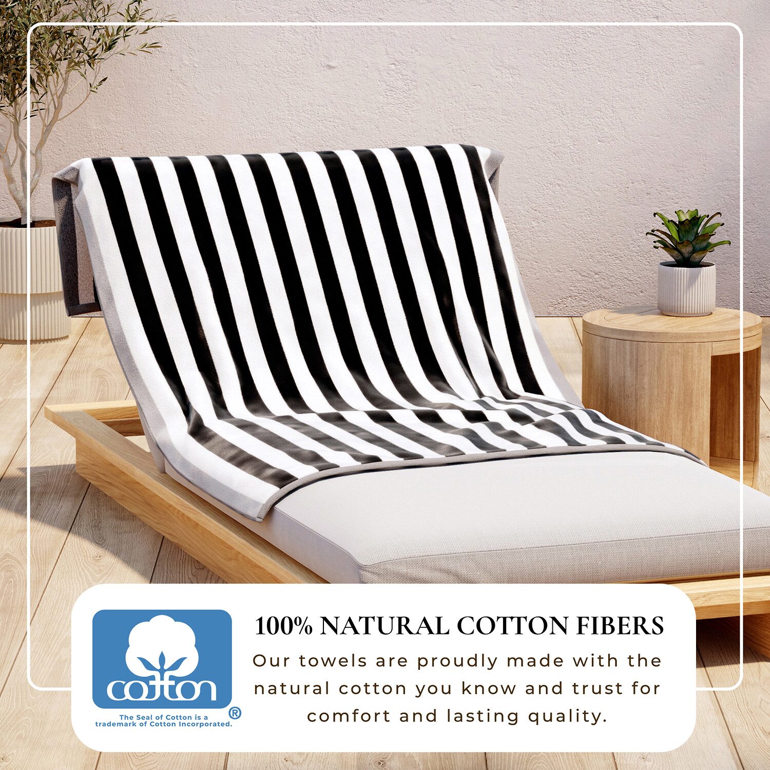 Linery Cotton Stripe Border 2-pc. Quick Dry Beach Towel