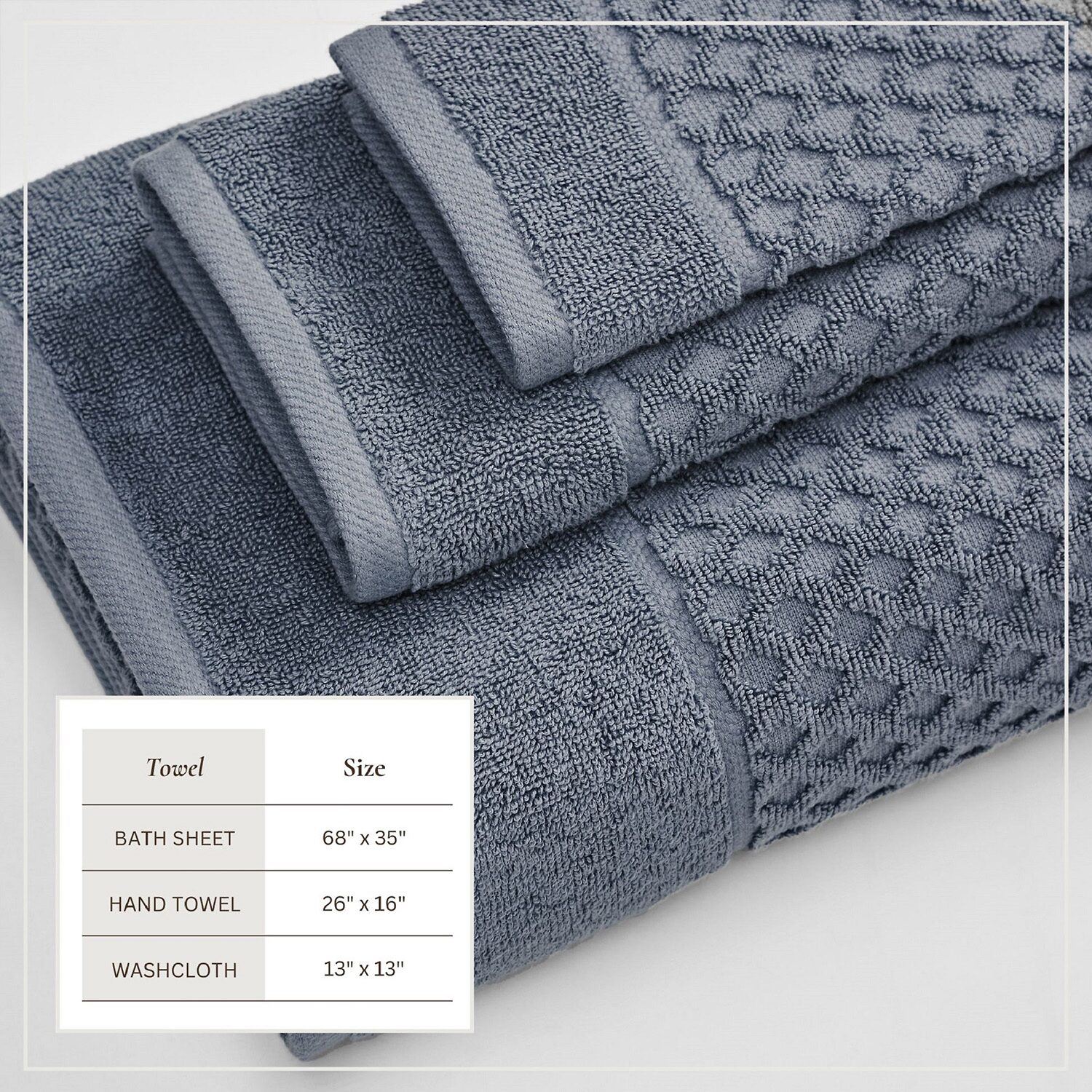 Linery Cotton Textured 6-pc. Quick Dry Bath Towel Set