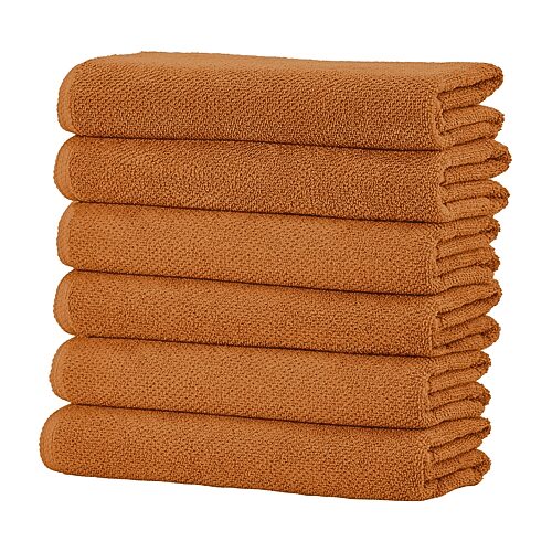 Linery Cotton Loop Textured 6-pc. Hand Towel In Orange