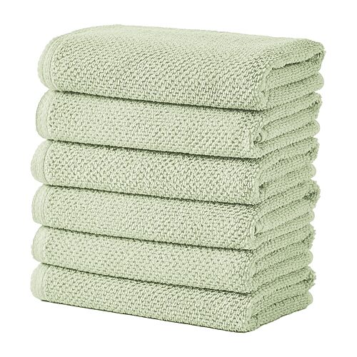 Linery Cotton Loop Textured 6-pc. Hand Towel In Green