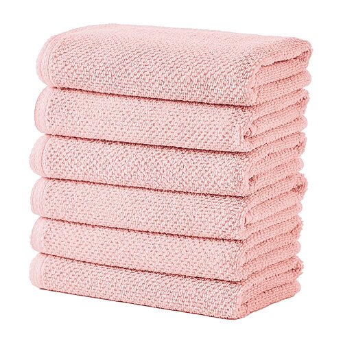 Linery Cotton Loop Textured 6-pc. Hand Towel In Pink