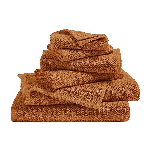 Linery Cotton Loop Textured 6-pc. Quick Dry Bath Towel Set In Orange
