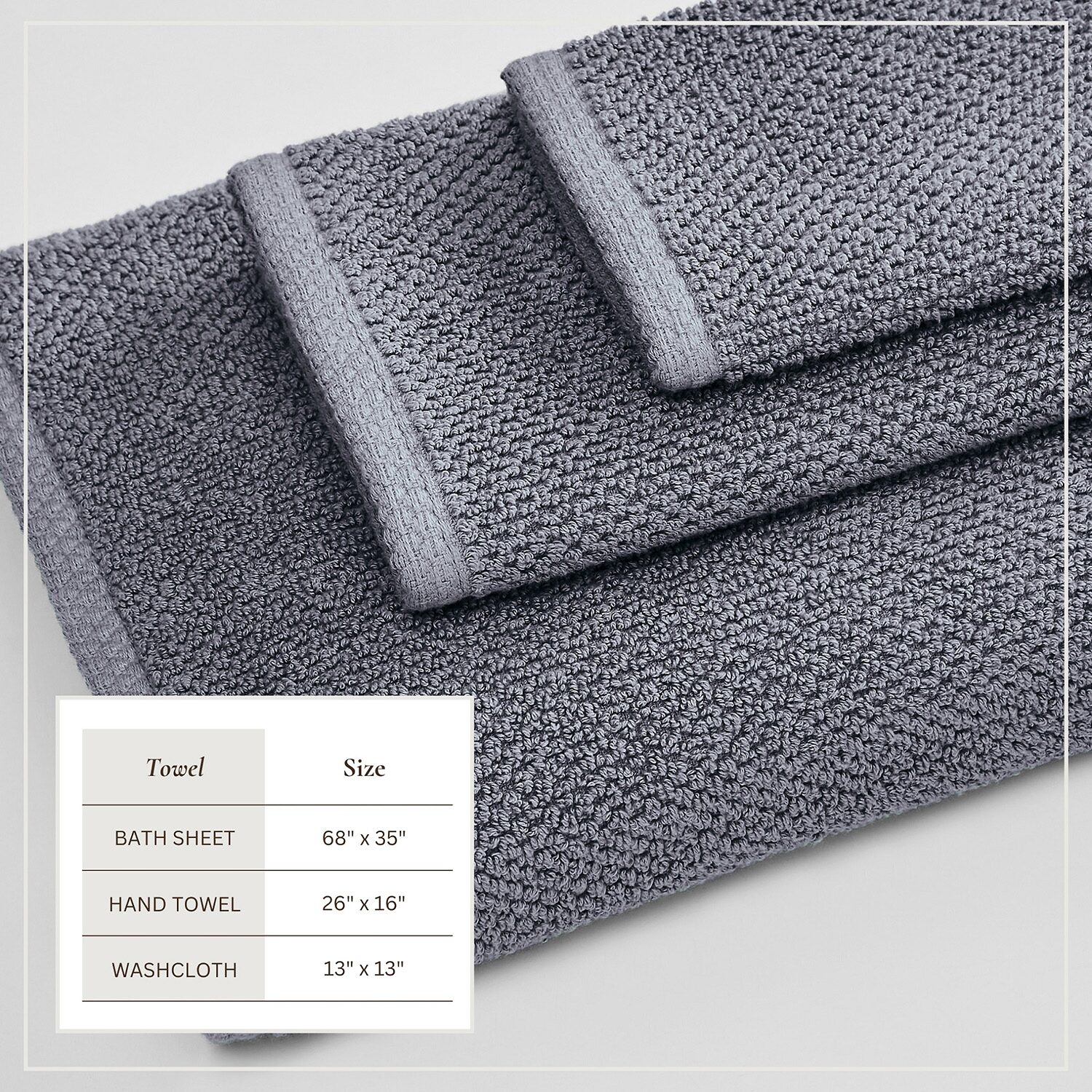 Linery Cotton Loop Textured Oversized 6-pc. Quick Dry Bath Towel Set