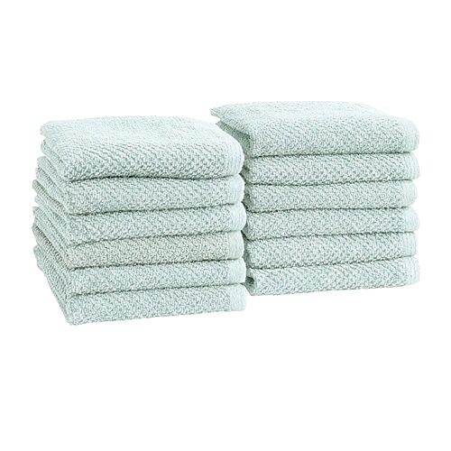 Linery Cotton Loop Textured 12-pc. Quick Dry Washcloth In Blue