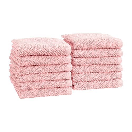 Linery Cotton Loop Textured 12-pc. Quick Dry Washcloth In Pink