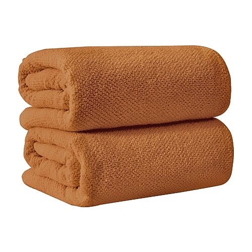 Linery Cotton Quick-dry Oversized 2-pc. Bath Sheet In Orange
