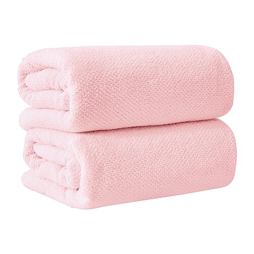 Linery Cotton Quick-dry Oversized 2-pc. Bath Sheet In Pink